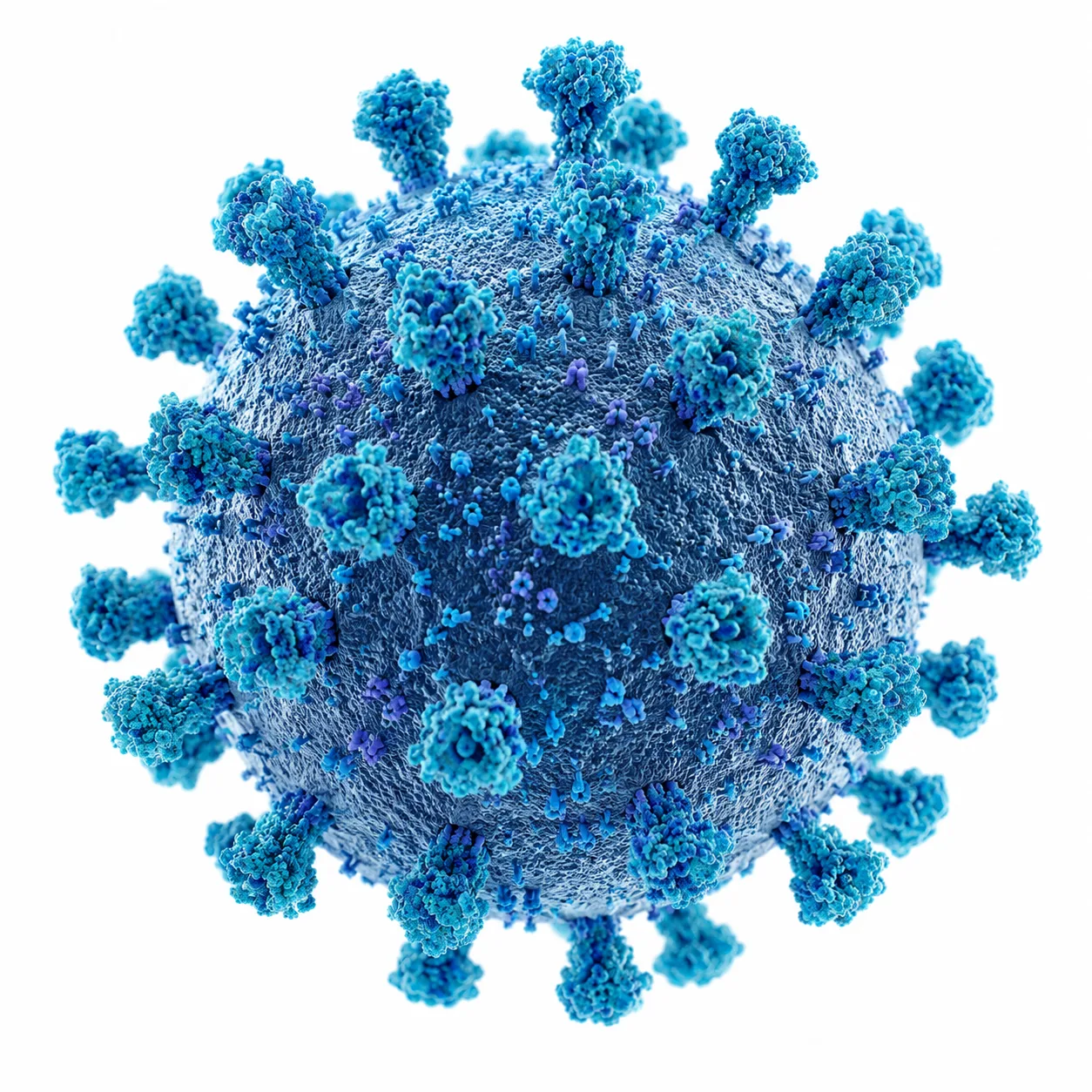 Virus particle with spike proteins