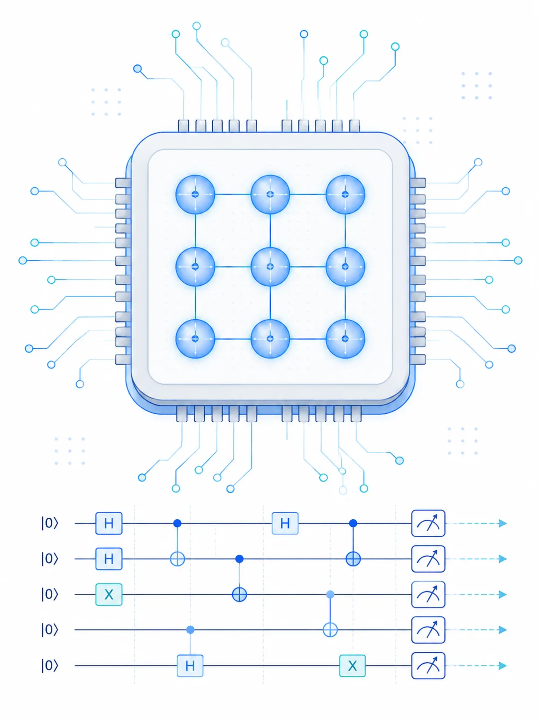 Quantum computing chip schematic