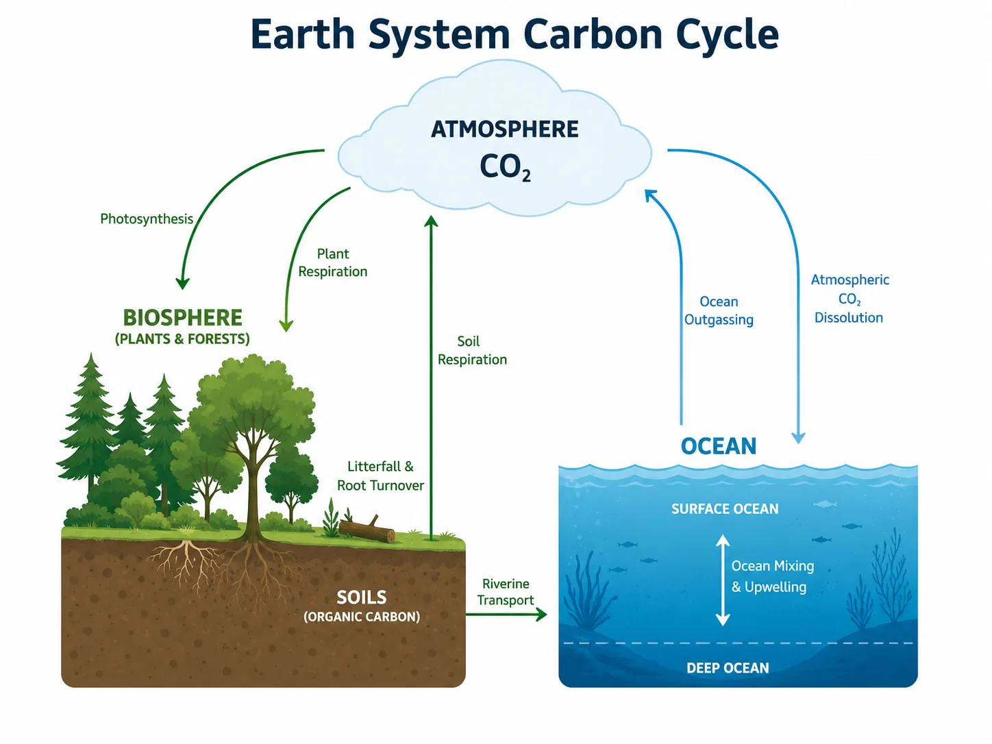 Carbon-cycle earth-system diagram