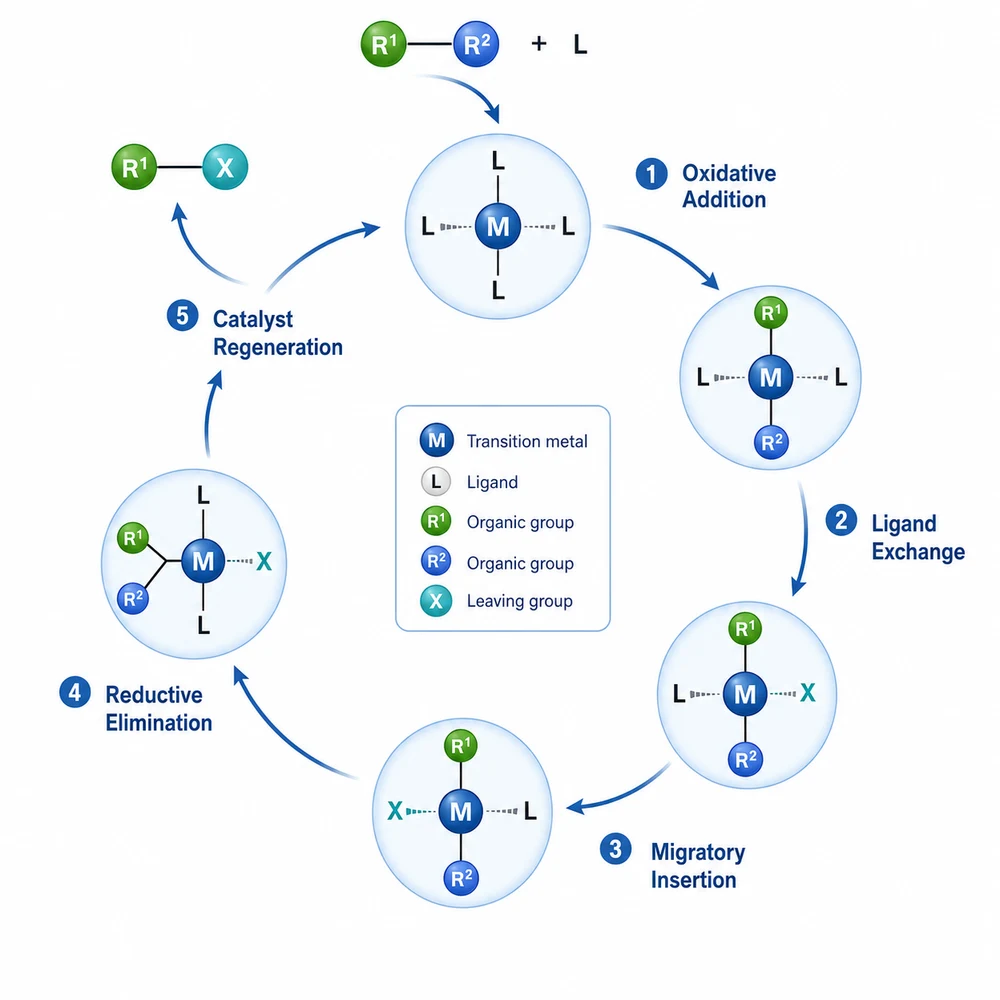 AI-generated catalytic cycle illustration