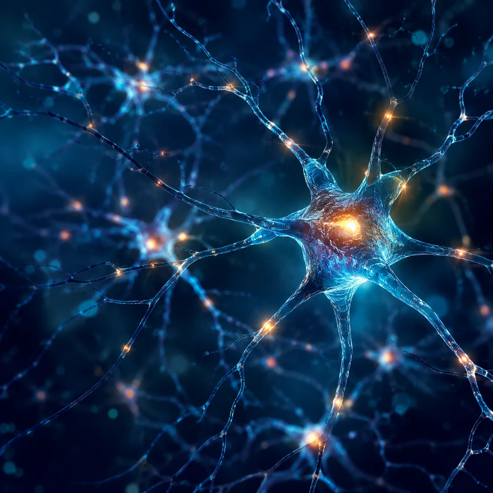 AI-generated neuron network journal cover art