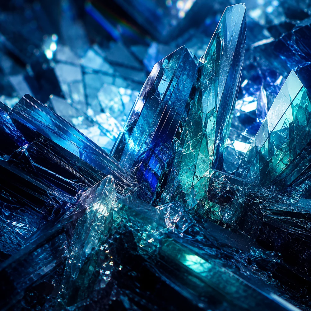 AI-generated crystalline material journal cover art