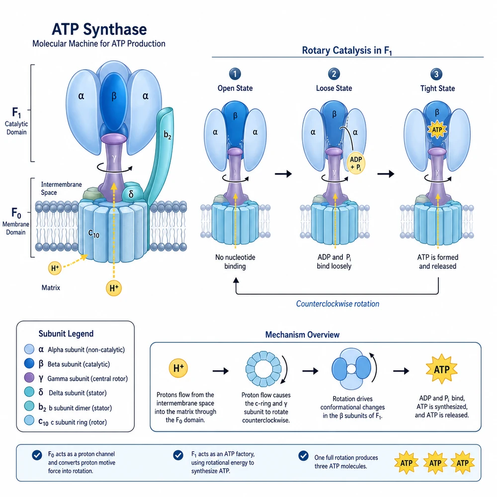 AI-generated ATP synthase molecular machine mechanism