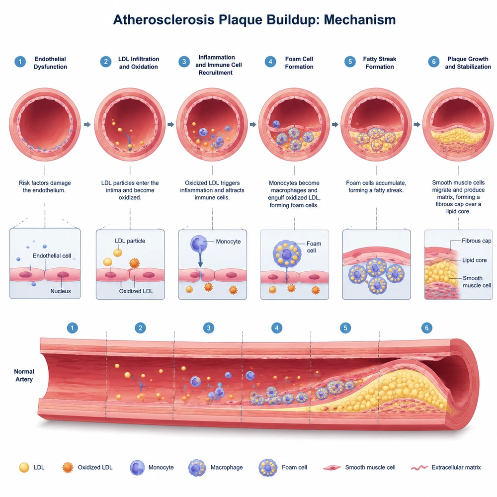 AI-generated atherosclerosis plaque illustration