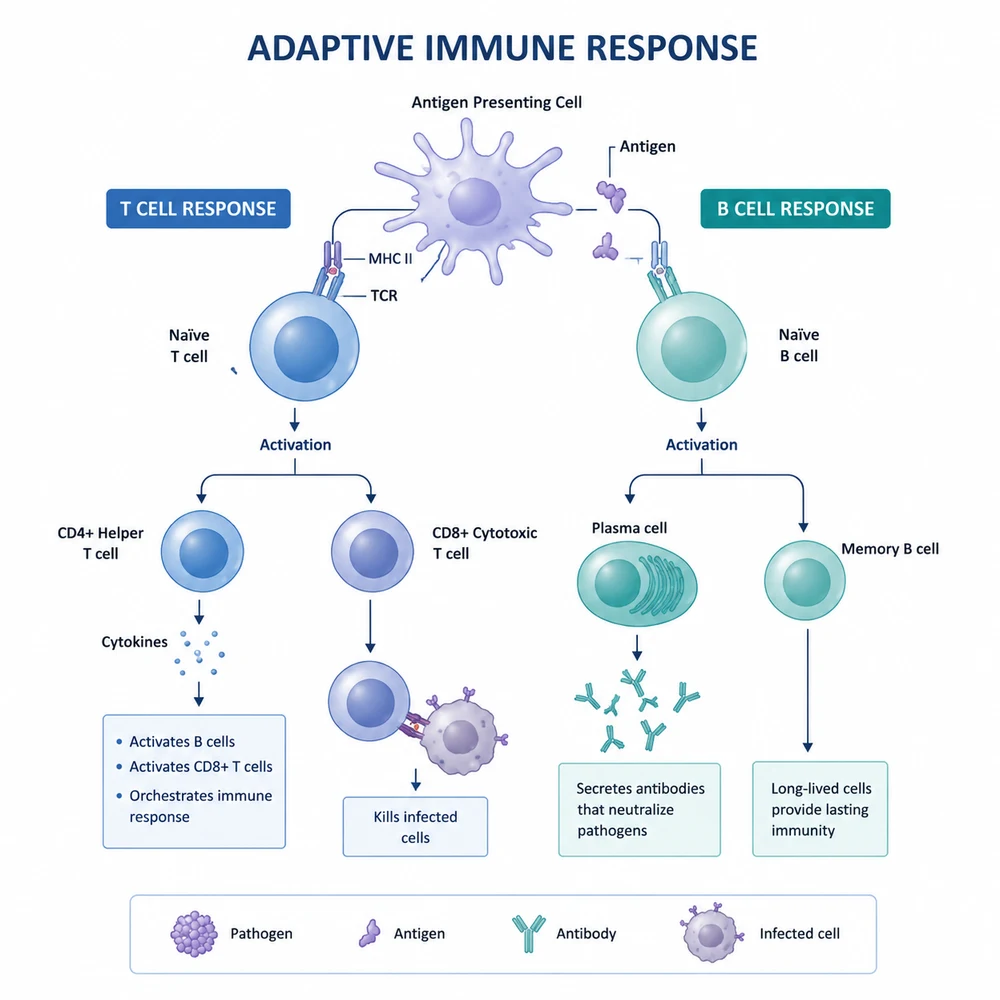 AI-generated adaptive immune response illustration