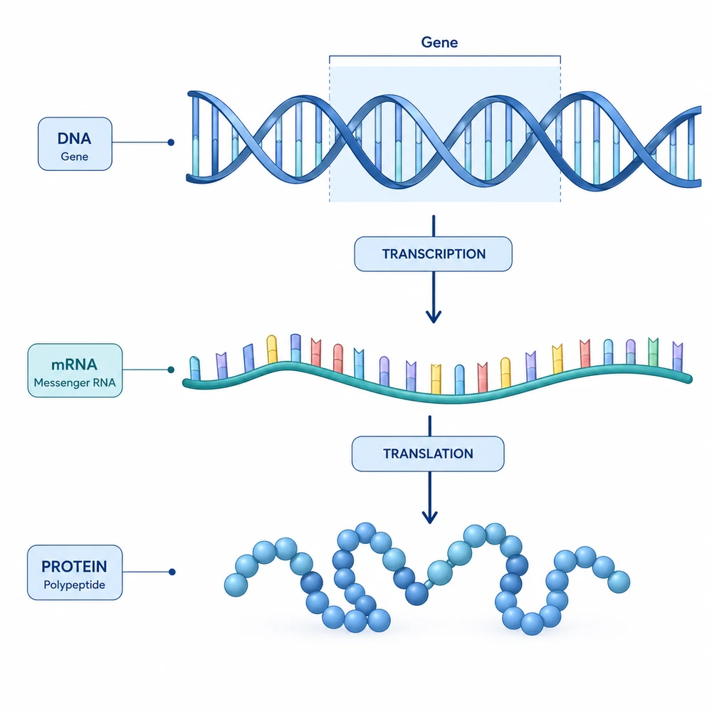 AI-generated central dogma illustration
