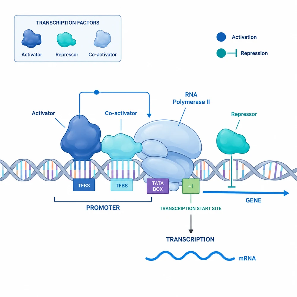 AI-generated gene regulation illustration