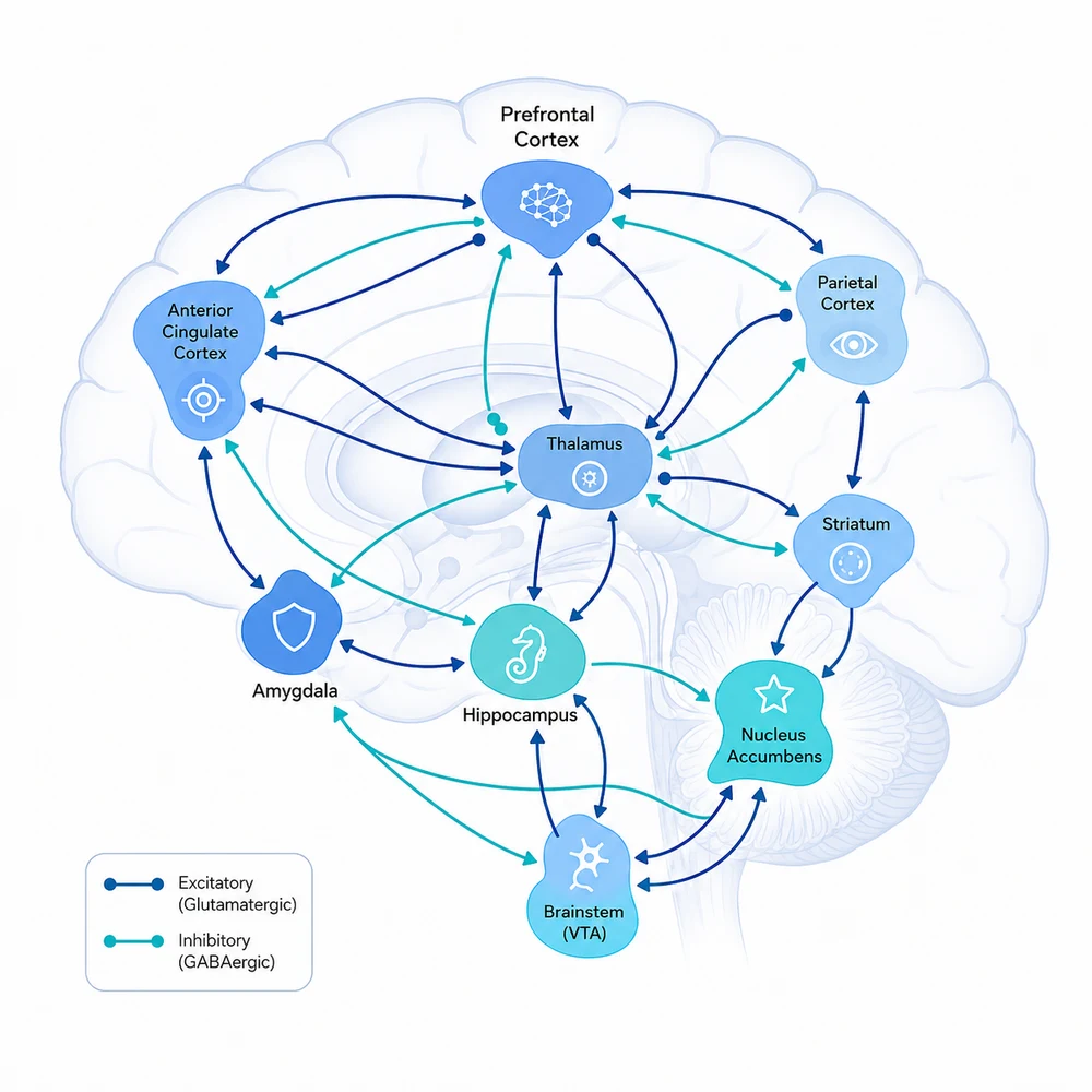 AI-generated neural circuit diagram illustration