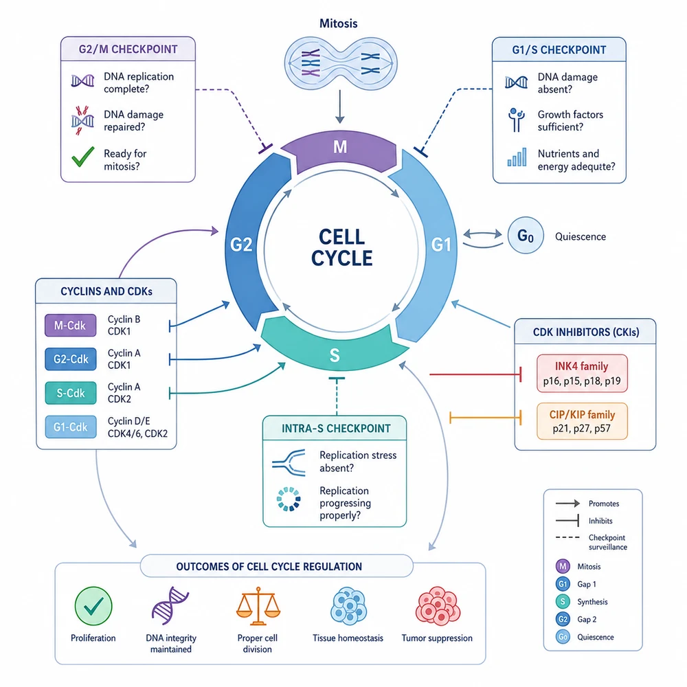 AI-generated cell cycle regulation pathway diagram