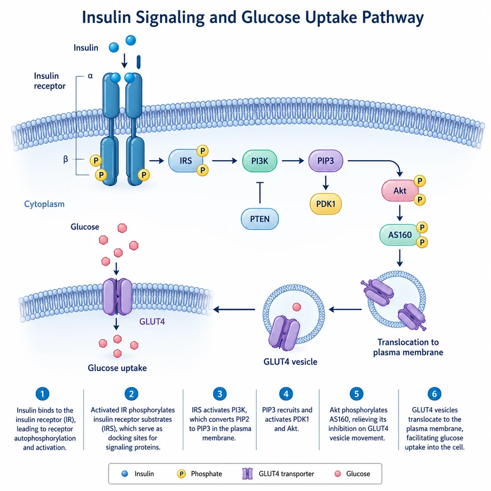 AI-generated insulin signaling pathway diagram
