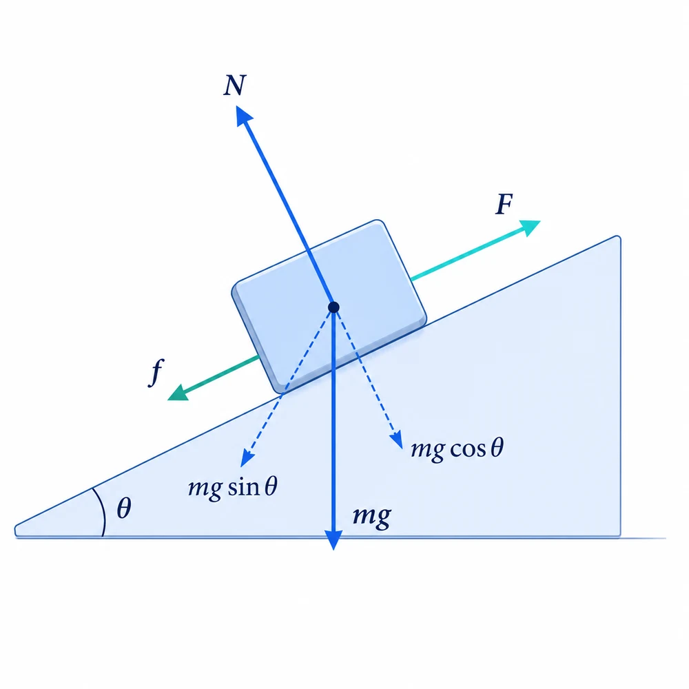 AI-generated free-body force diagram illustration