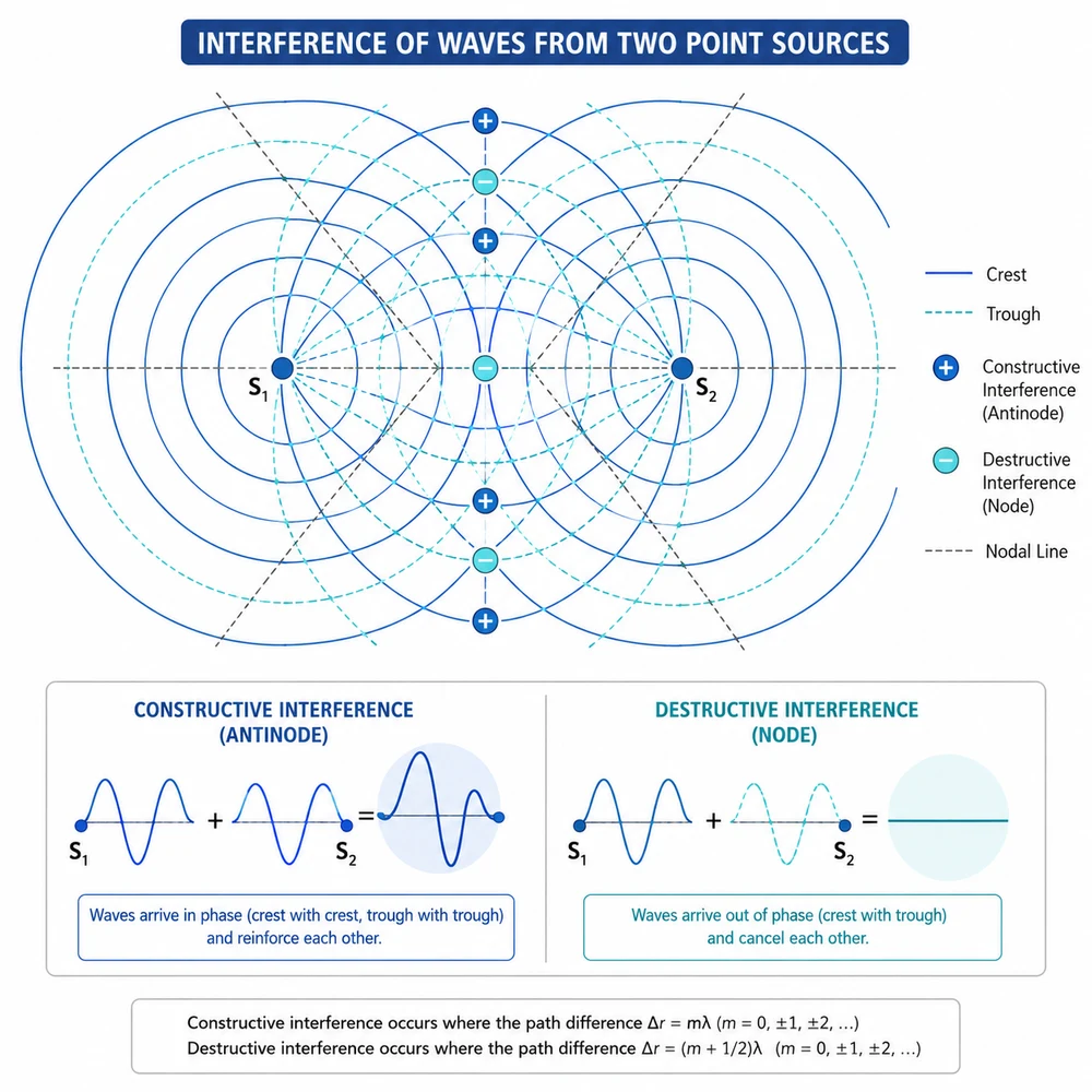 AI-generated wave interference pattern illustration