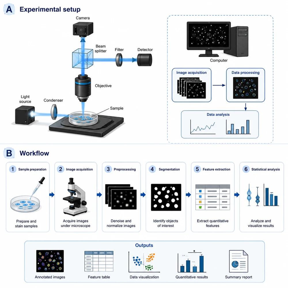 AI-generated experimental setup and workflow figure