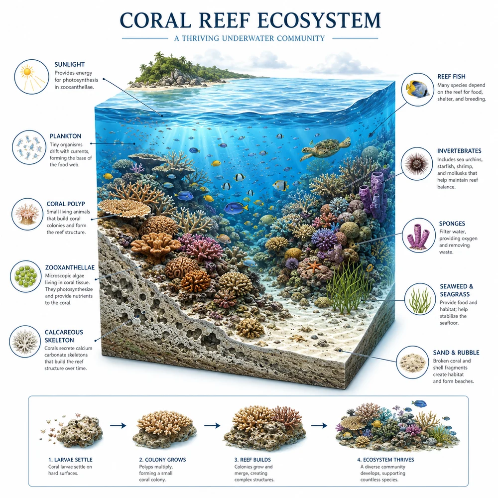 AI-generated coral reef ecosystem illustration